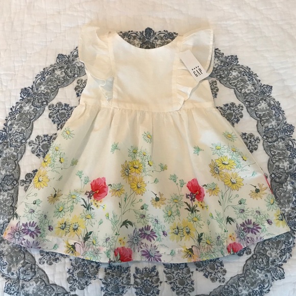 Baby Gap Botanical Floral Dress Ruffle Toddler NWT